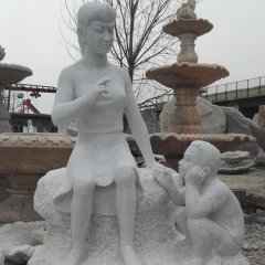 老師與學(xué)生雕塑，校園人物石雕