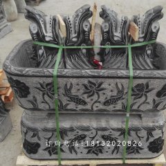 水盆石雕，仿古魚缸雕塑