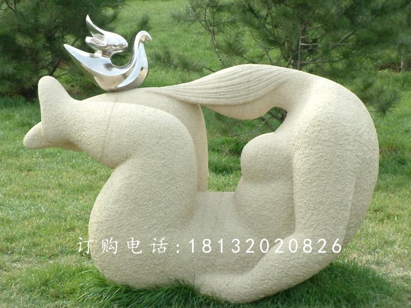抽象女人石雕，公園景觀石雕