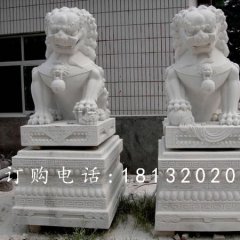 北京獅石雕，漢白玉動(dòng)物雕塑