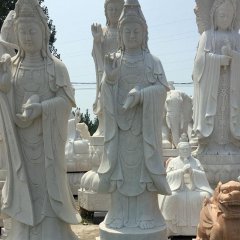 大理石觀世音雕塑，立式觀世音石雕