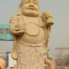 立式彌勒佛石雕，石雕佛像