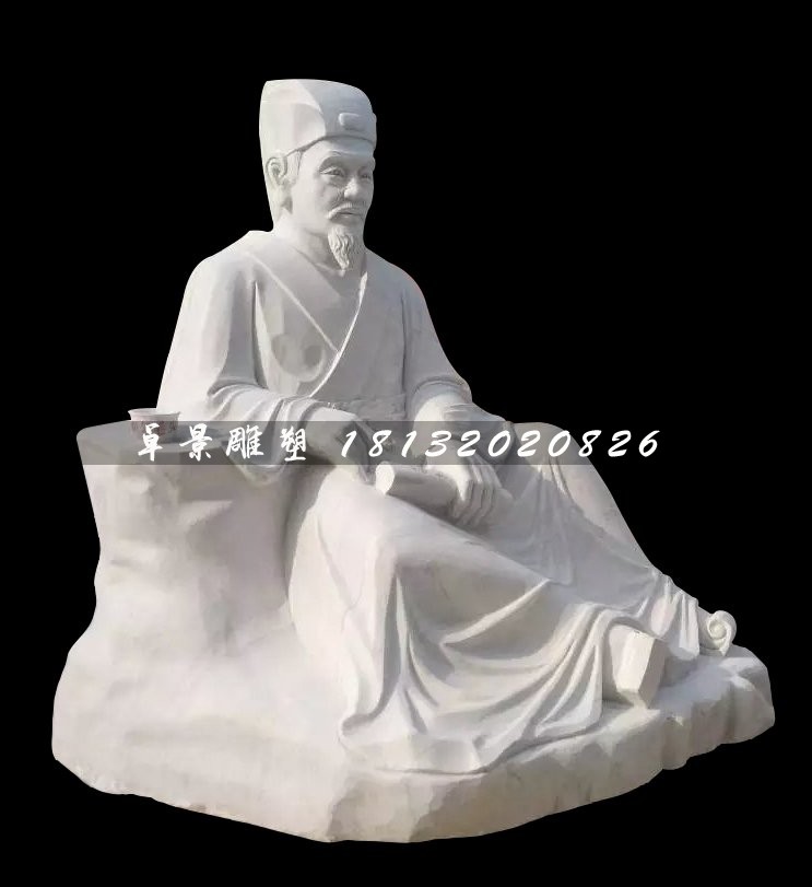漢白玉人物石雕，廣場(chǎng)古代人物石雕