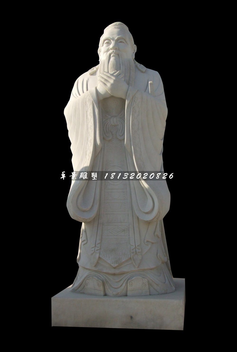 先師孔子石雕,校園大理石人物雕塑