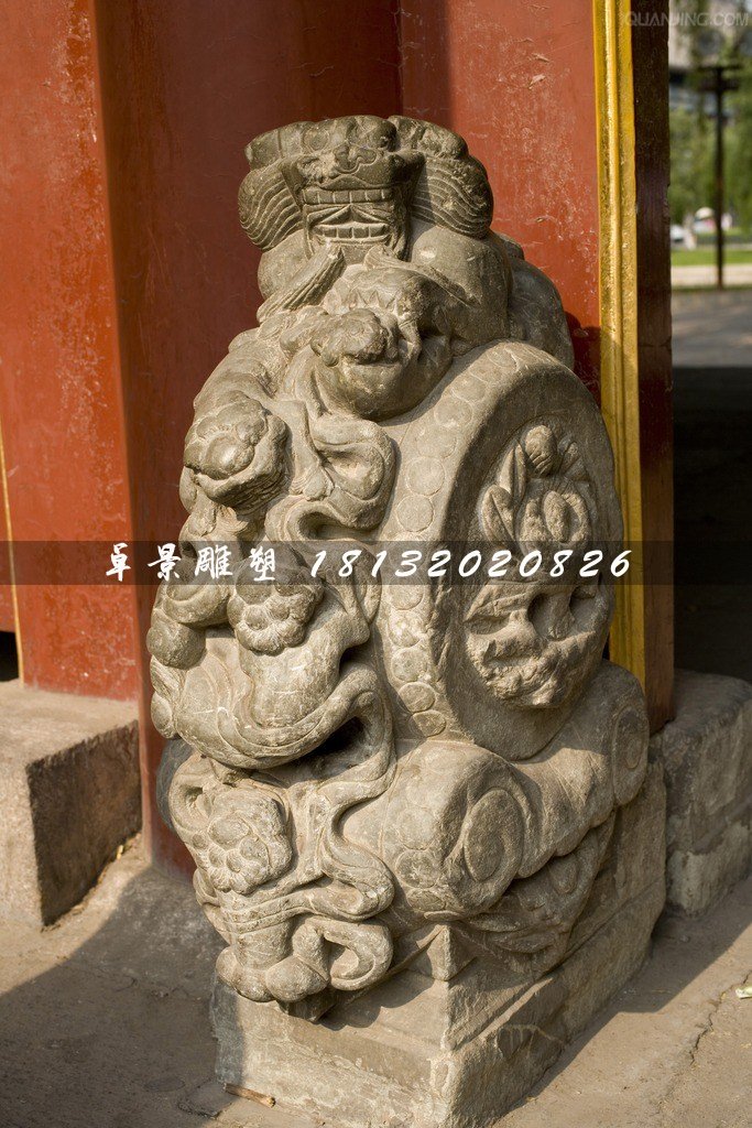 抱鼓石雕塑,仿古石門墩雕塑