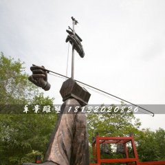 拉二胡銅雕，公園景觀銅雕