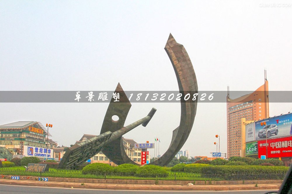 船槳不銹鋼雕塑,大型廣場雕塑 (2)