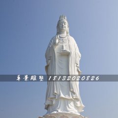 漢白玉觀音石雕，寺廟大型佛像石雕