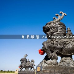 麒麟石雕，黑色麒麟石雕