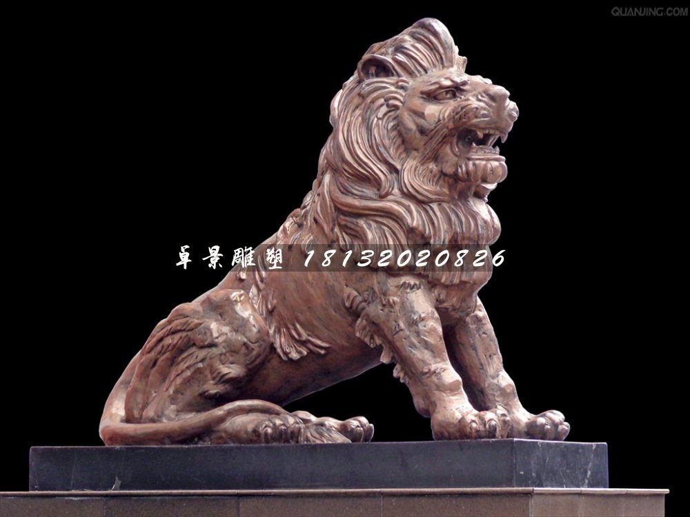 銅獅子雕塑，廣場西洋獅銅雕