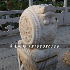 抱鼓石，仿古獅子石門墩