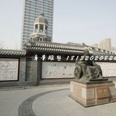 孫臏銅雕，廣場古代名人銅雕