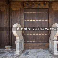 門鼓石雕，大理石門墩雕塑