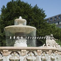噴水盆石雕，雙層噴泉石雕