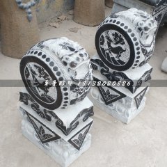 抱鼓石雕塑，仿古門墩雕塑