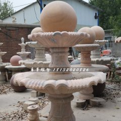風(fēng)水球噴泉石雕，晚霞紅噴泉