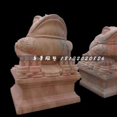 金蟾石雕，晚霞紅招財(cái)金蟾