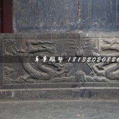 青石浮雕，雙龍戲珠石浮雕