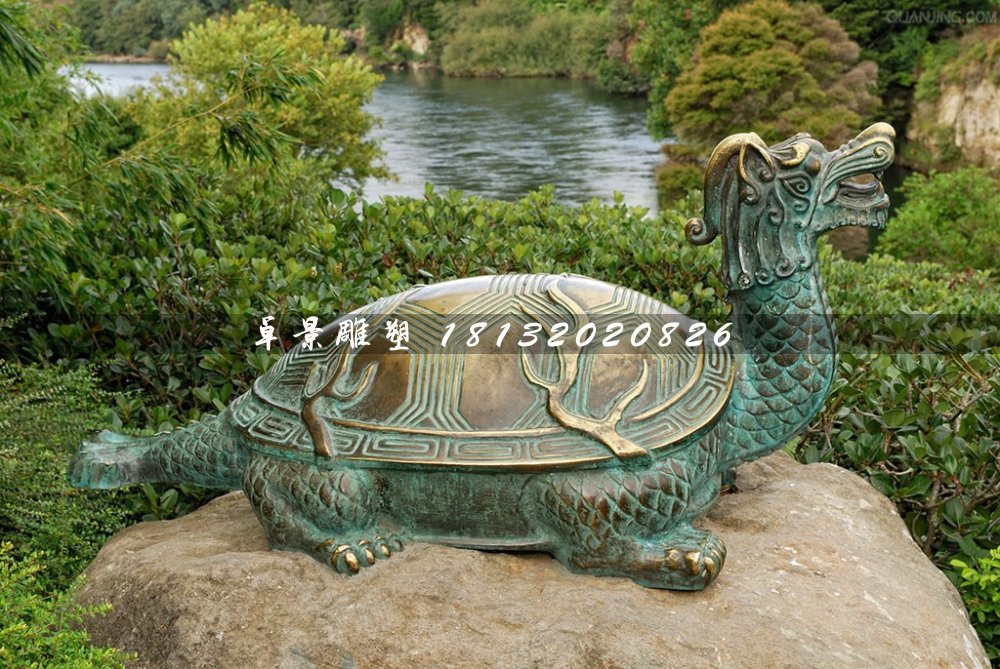 青銅龍龜?shù)袼?，公園動物銅雕
