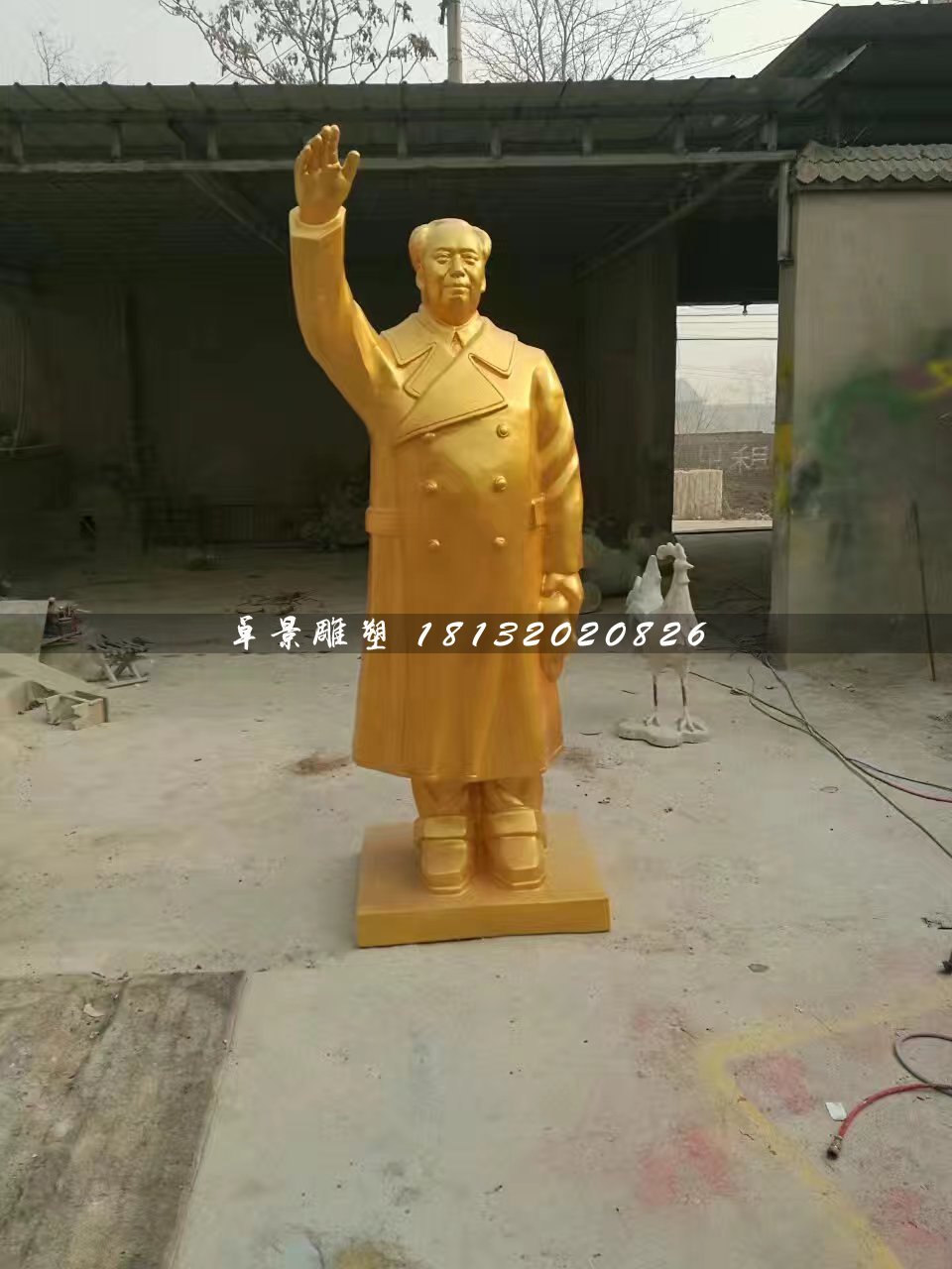 玻璃鋼毛主席雕塑，毛主席揮手雕塑 (2)