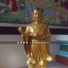 善財(cái)童子銅雕，寺廟神仙銅雕