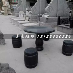 大理石桌椅，圓桌圓凳