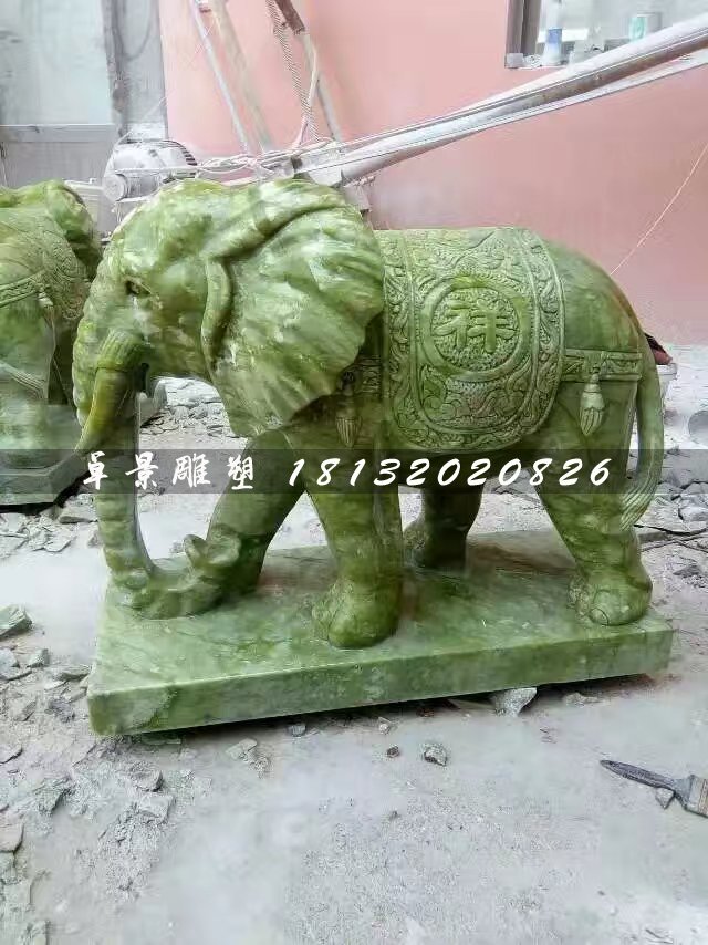 大象石雕,大理石大象 (2)