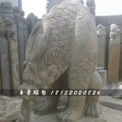 大理石負(fù)屃雕塑，神獸石雕