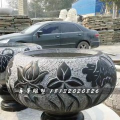 青石花盆，青石花盆雕塑