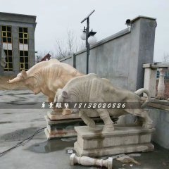 石雕牛，大理石開荒牛雕塑