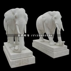 漢白玉大象石雕，動物石雕