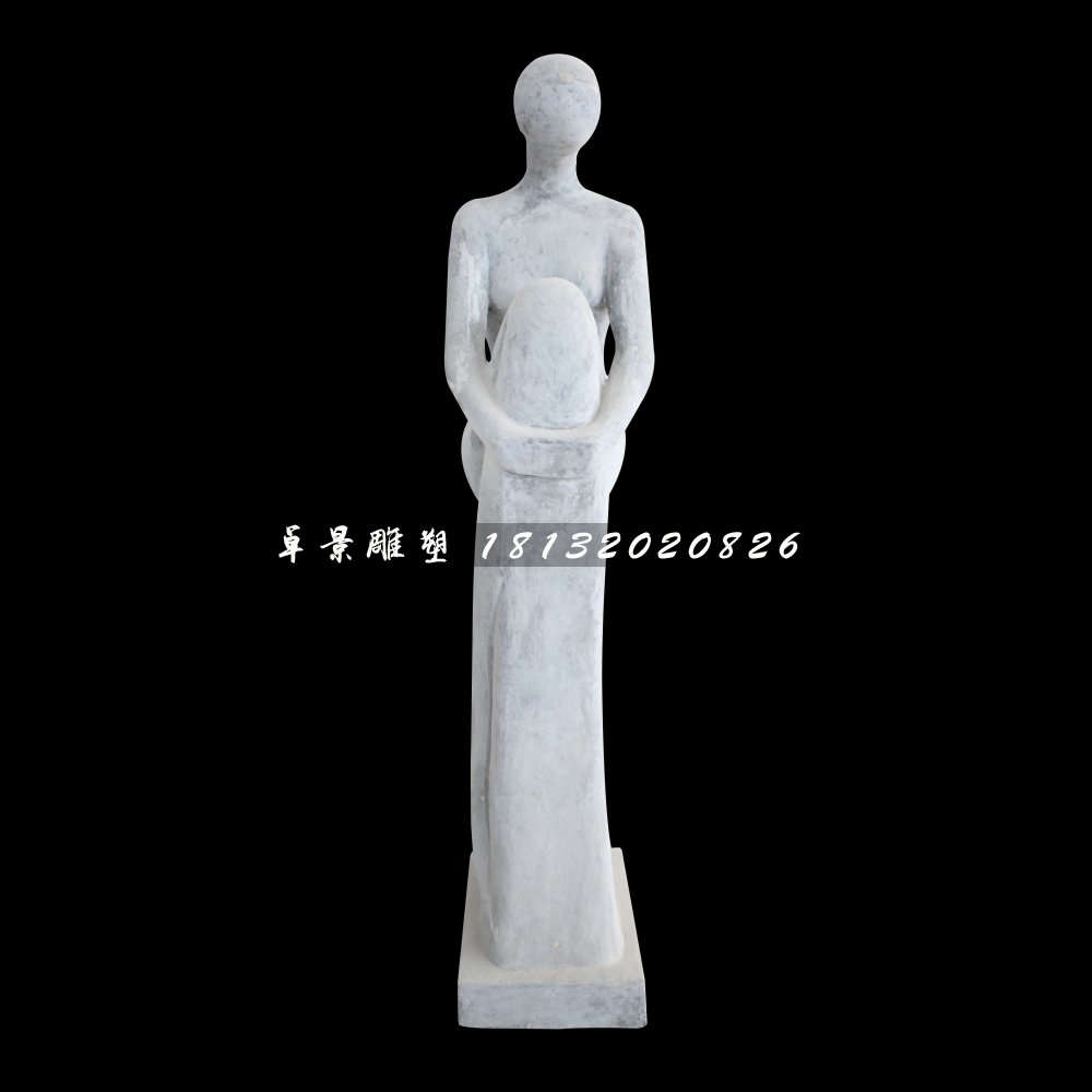 沉思的少女石雕，公園抽象人物石雕 (2)