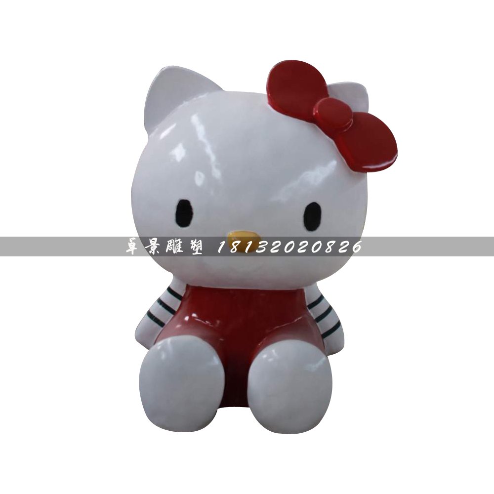 hellokitty貓雕塑,玻璃鋼卡通貓 (2)