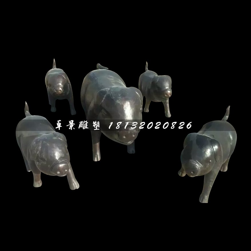 鑄銅的雕塑，小豬銅雕
