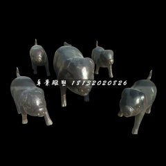 鑄銅動物雕塑，小豬銅雕