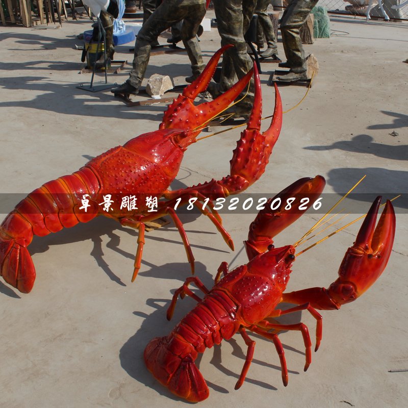 龍蝦雕塑，玻璃鋼仿真海鮮 (5)