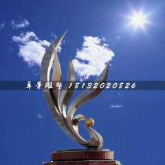 抽象鳳凰雕塑，不銹鋼廣場雕塑