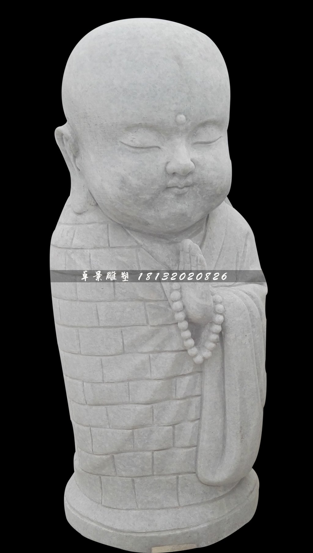 小和尚念經(jīng)雕塑，人物石雕