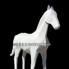 抽象馬雕塑，玻璃鋼白馬雕塑