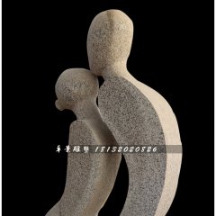 親吻石雕，花崗巖抽象人物雕塑
