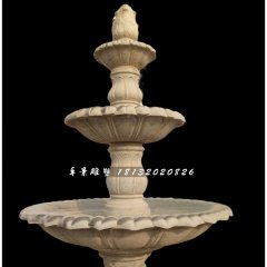 跌水盆石雕，大理石噴泉雕塑
