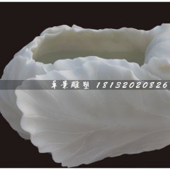 白菜水盆，漢白玉白菜水盆