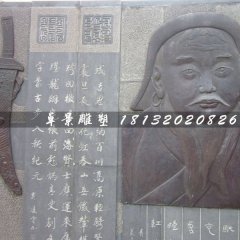 鍛銅浮雕，成吉思汗銅浮雕