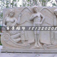 天使石浮雕，公園石浮雕