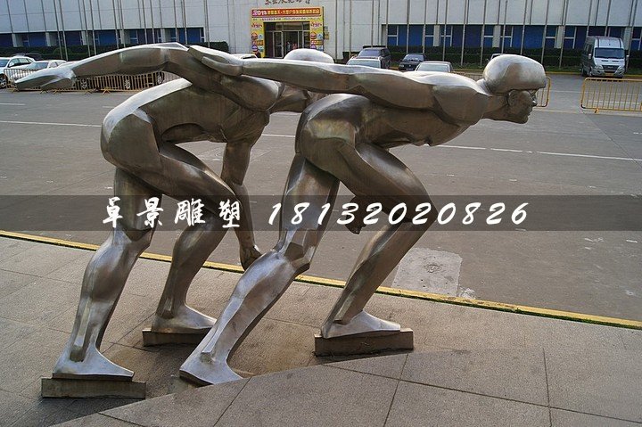 不銹鋼滑冰雕塑,廣場(chǎng)運(yùn)動(dòng)雕塑