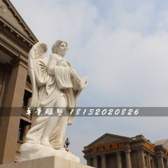 西方天使石雕，漢白玉景觀石雕