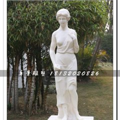 漢白玉美女石雕，公園人物雕塑