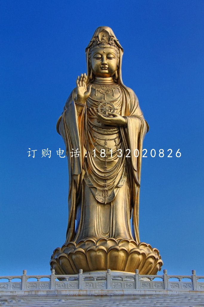觀世音銅雕,立式觀音銅雕