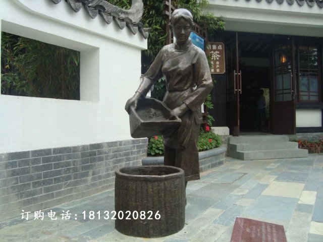 采茶銅雕，廣場采茶小品銅雕 (5)
