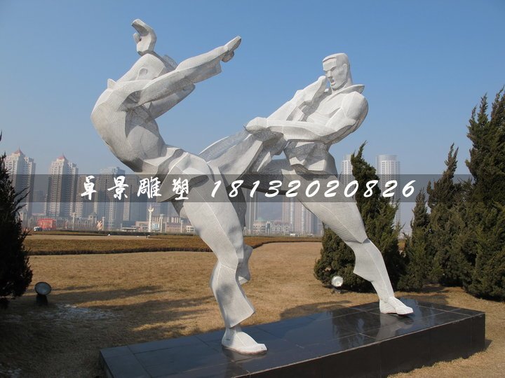 武術(shù)雕塑,不銹鋼抽象人物